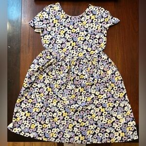 💛💜 Lands End Floral Kids Dress in Yellow and Purple 💜💛